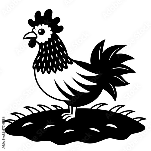Frizzle Chicken silhouette vector illustration