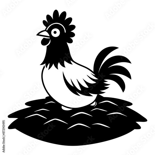 Frizzle Chicken silhouette vector illustration