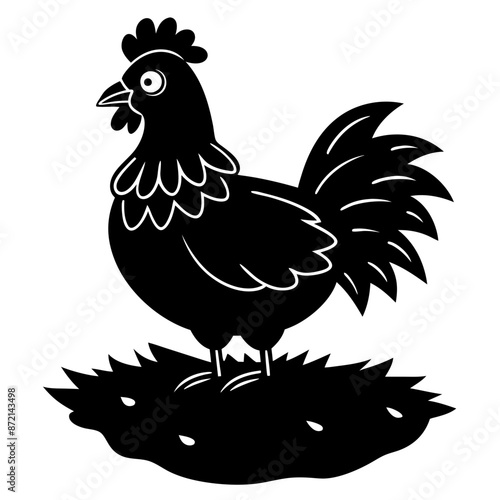 Frizzle Chicken silhouette vector illustration