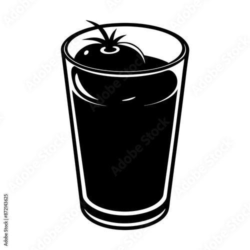 glass of tomato juice vector