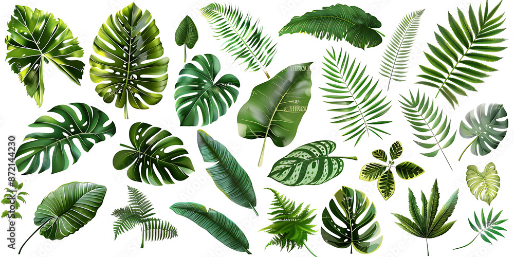 Green Tropical Leaves Illustration Green Tropical Leaves Illustration