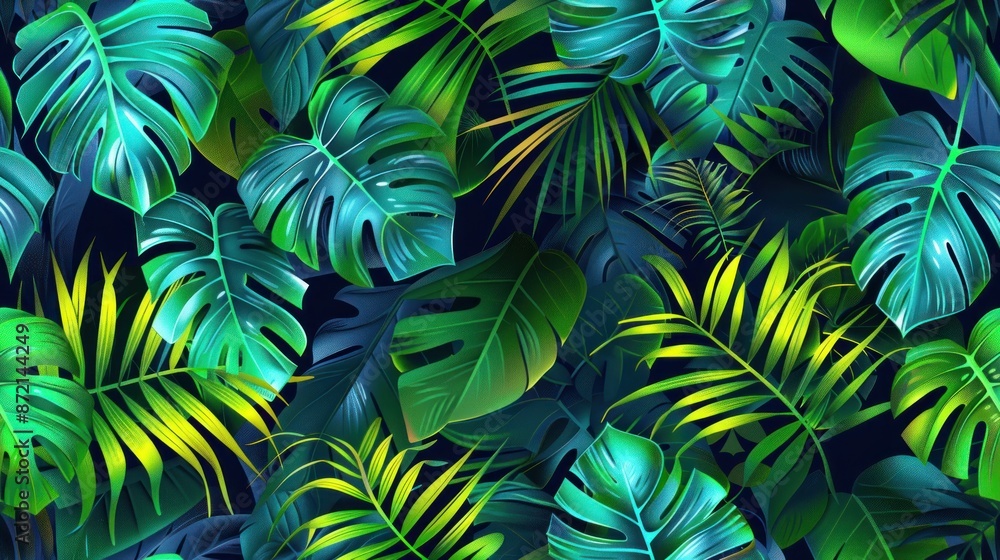 Vibrant Tropical Leaf Pattern Vibrant Tropical Leaf Pattern