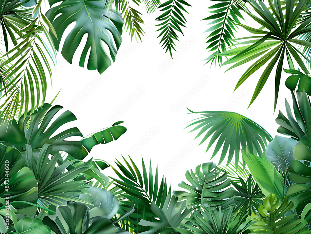 Tropical Leaves Abstract Background Illustration Tropical Leaves Abstract Background Illustration