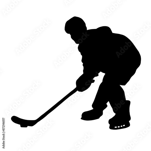 HOCKEY SKATER IN POSITION TO THROW THE PUCK - SVG