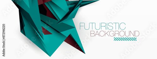 Minimal geometric abstract background. Low poly dynamic triangle design. Trendy techno business template for wallpaper, banner, background or landing