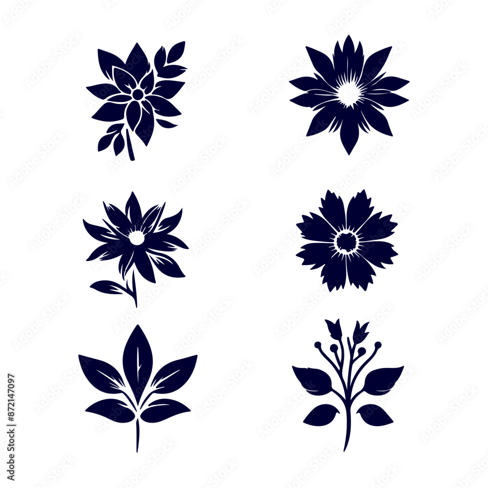 Fototapeta premium Creative Botanical set with flowers Design