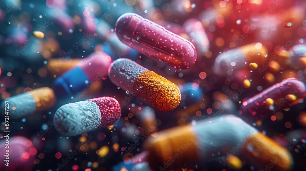Colorful Capsules in Motion - Generative AI Colorful Capsules in Motion - Generative AI