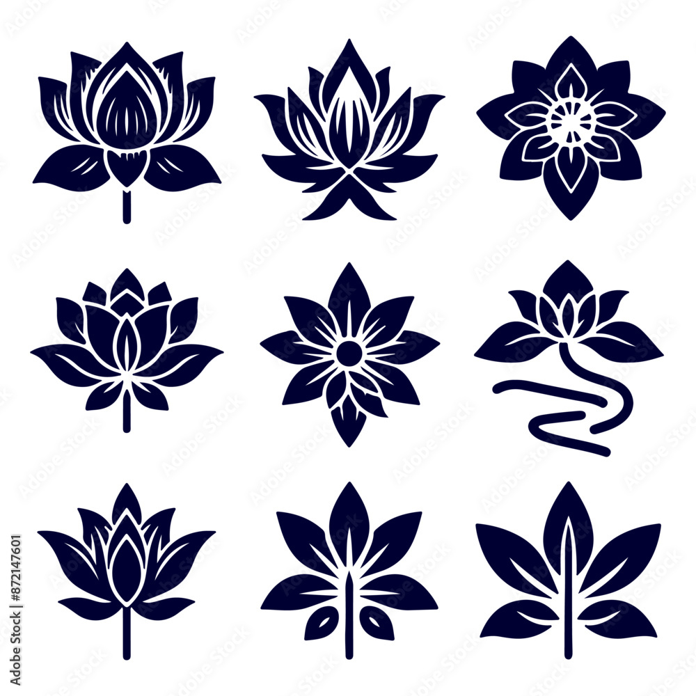 Fototapeta premium Creative Botanical set with flowers Design
