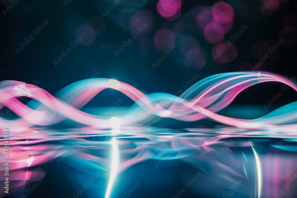 Abstract Neon Light Waves Symbolizing Technology and Innovation in Digital Art Abstract Neon Light Waves Symbolizing Technology and Innovation in Digital Art