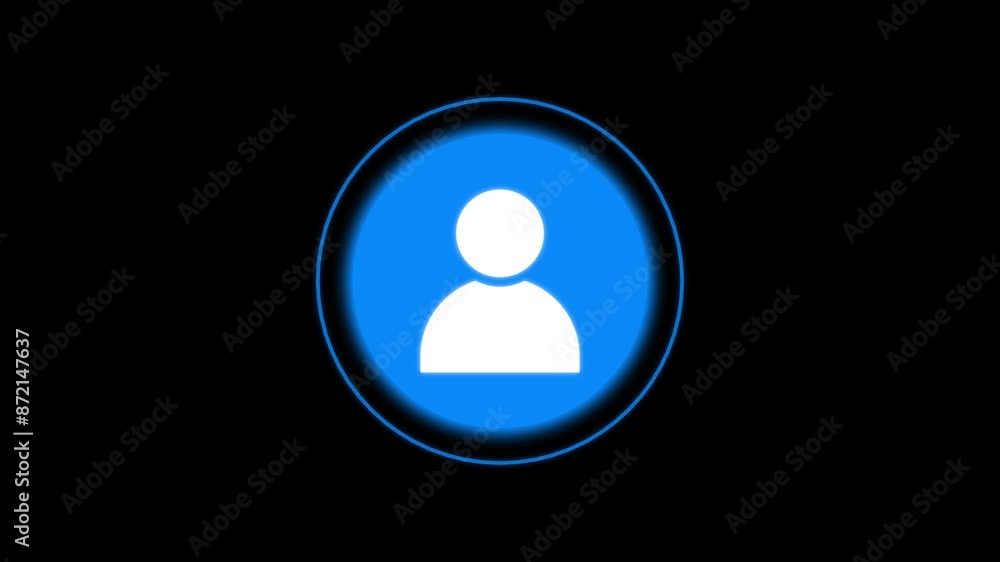 Man profile icon. Glowing person sign, outline round avatar pictogram in vivid color. Man profile icon. Glowing person sign, outline round avatar pictogram in vivid color.