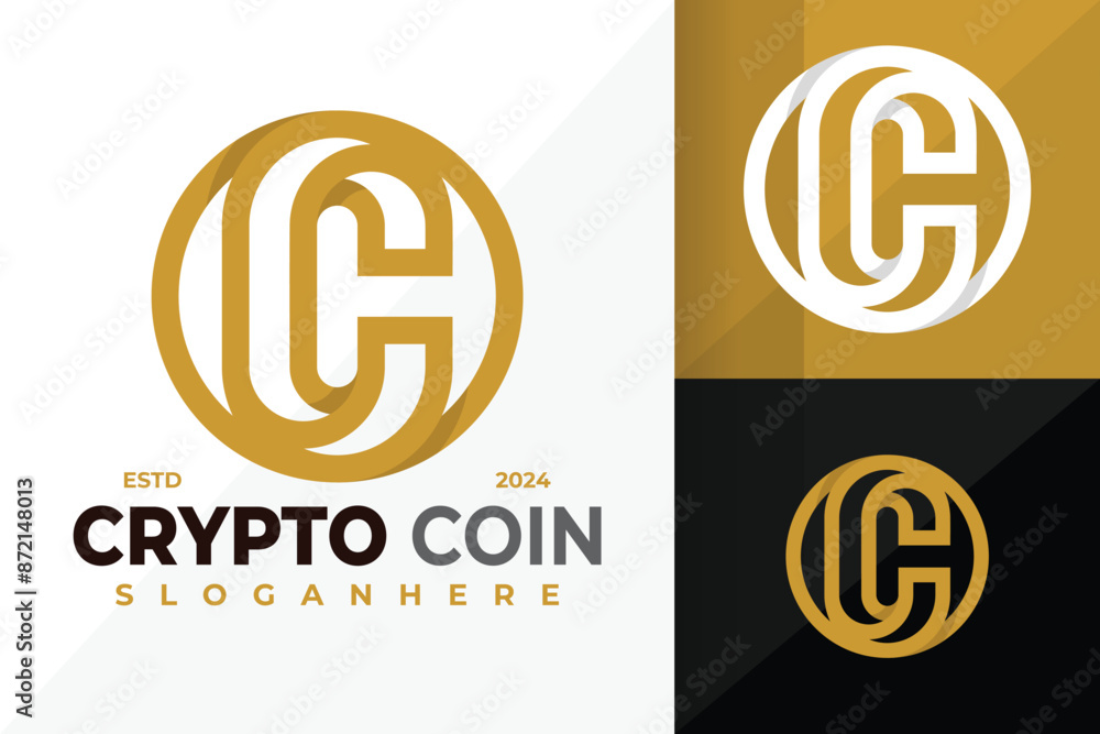 Letter C Crypto Coin Logo Design, Brand Identity logos vector, modern logo, Logo Designs Vector Illustration Letter C Crypto Coin Logo Design, Brand Identity logos vector, modern logo, Logo Designs Vector Illustration