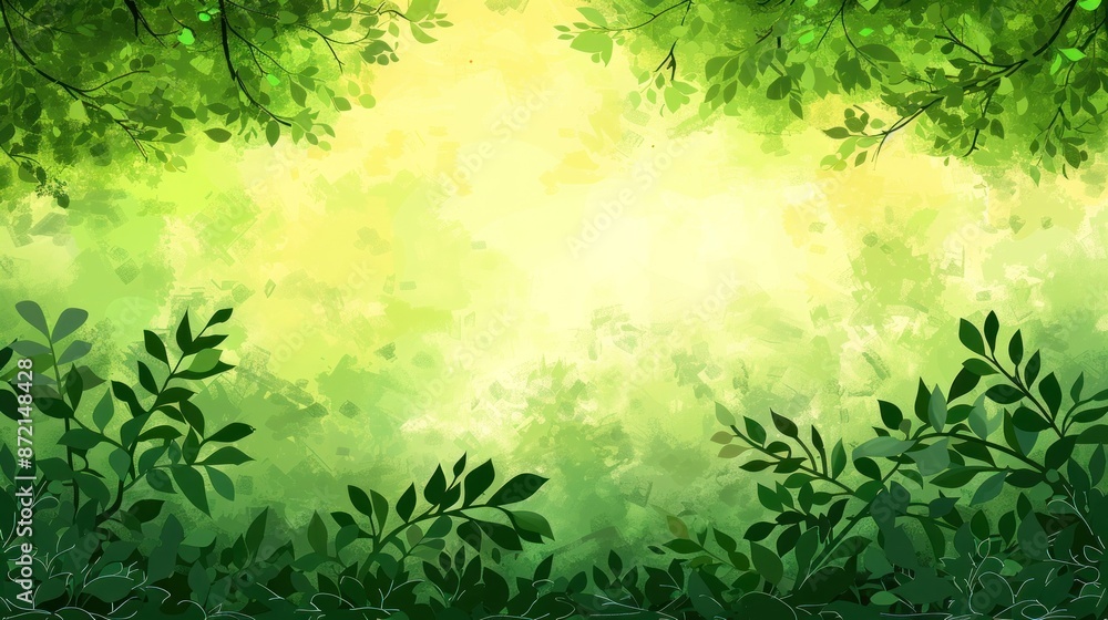 Sunlit Green Foliage in a Forest Sunlit Green Foliage in a Forest