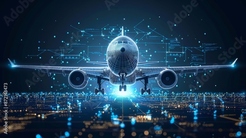 Futuristic Airplane Technology Concept - Generative AI