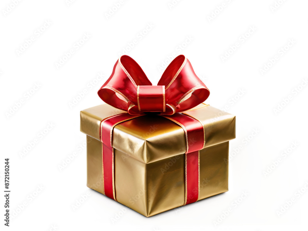Fototapeta premium gift box with red ribbon cut out