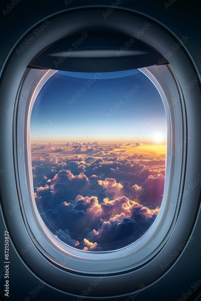 Beautiful, smooth, and clean sky out of airplane window Beautiful, smooth, and clean sky out of airplane window