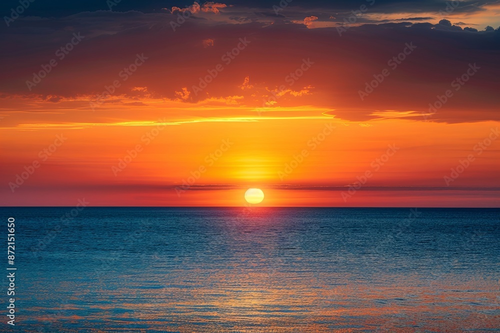 Ethereal Horizon: Sunset Over the Sea Painting the Sky in Shades of Orange Ethereal Horizon: Sunset Over the Sea Painting the Sky in Shades of Orange