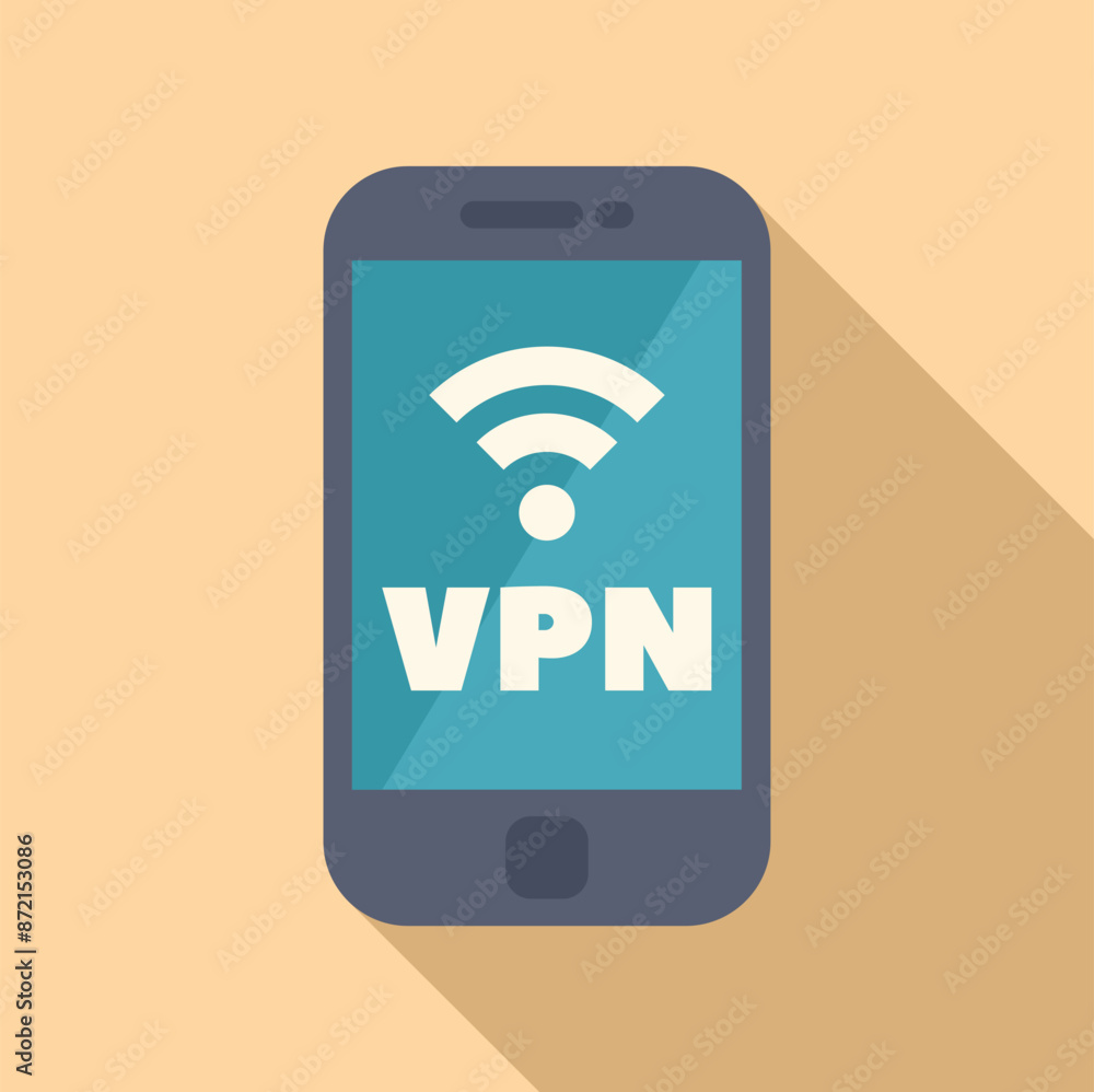 Smartphone showing vpn configuration on screen, enabling secure internet connection Smartphone showing vpn configuration on screen, enabling secure internet connection