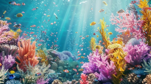 Wallpaper Mural Vibrant Underwater Coral Reef Scene with Tropical Fish for Aquatic Celebrations and Designs Torontodigital.ca