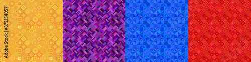 Seamless color geometric pattern set