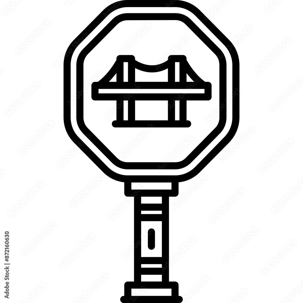 Bridge Out Sign Icon Bridge Out Sign Icon