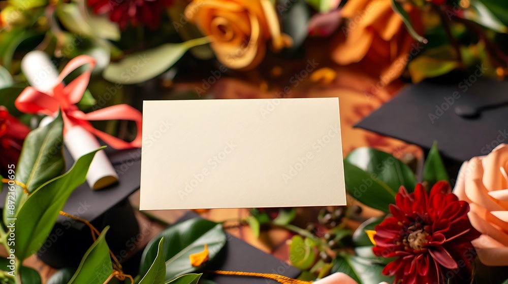 Graduation Card with Copy Space in the Center for a Note Graduation Card with Copy Space in the Center for a Note