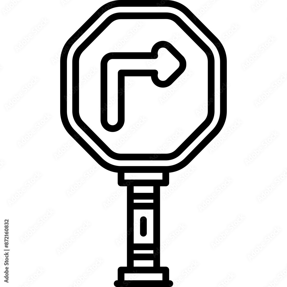Right Turn Only Sign Icon Right Turn Only Sign Icon