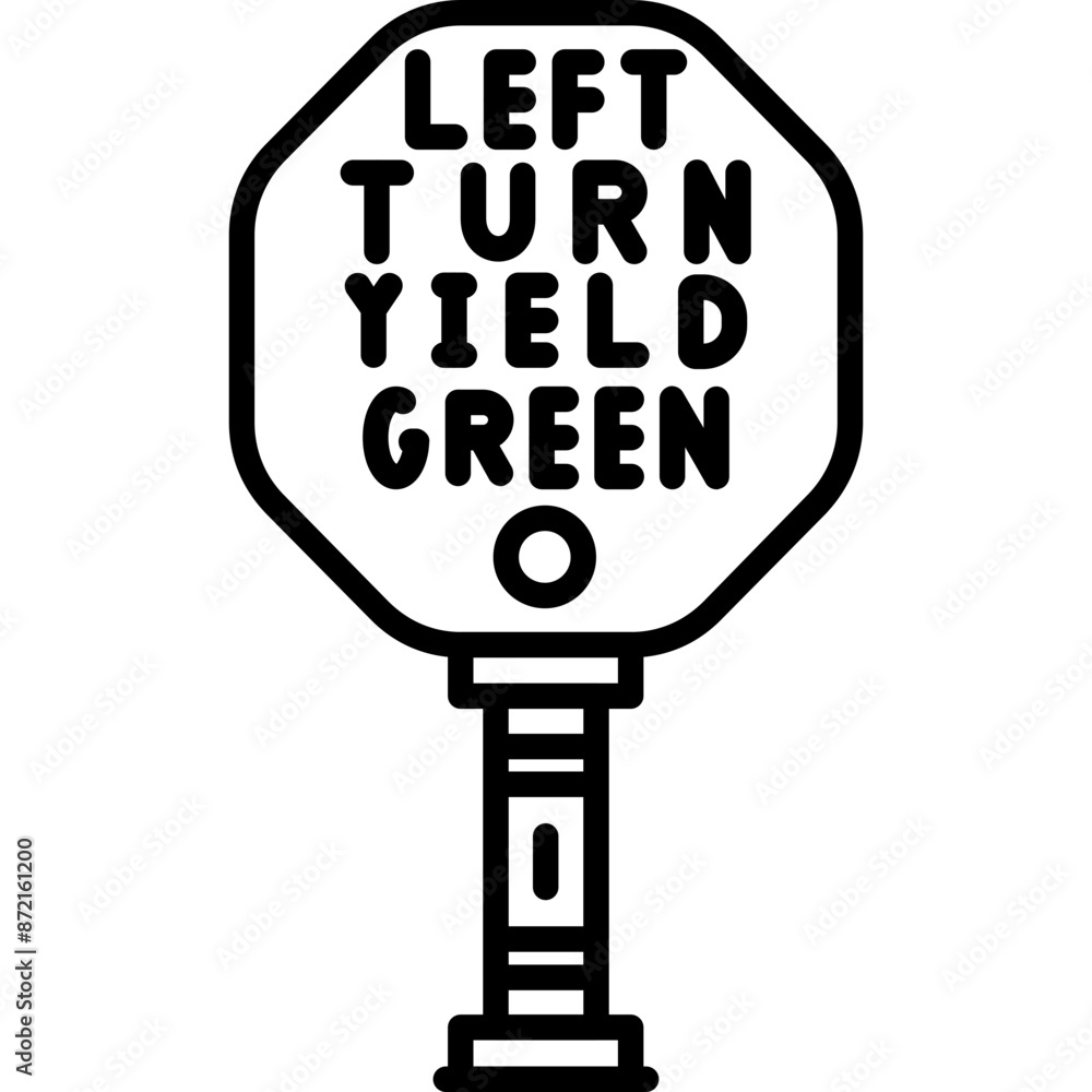 Left Turn Yield on Green Sign Icon Left Turn Yield on Green Sign Icon