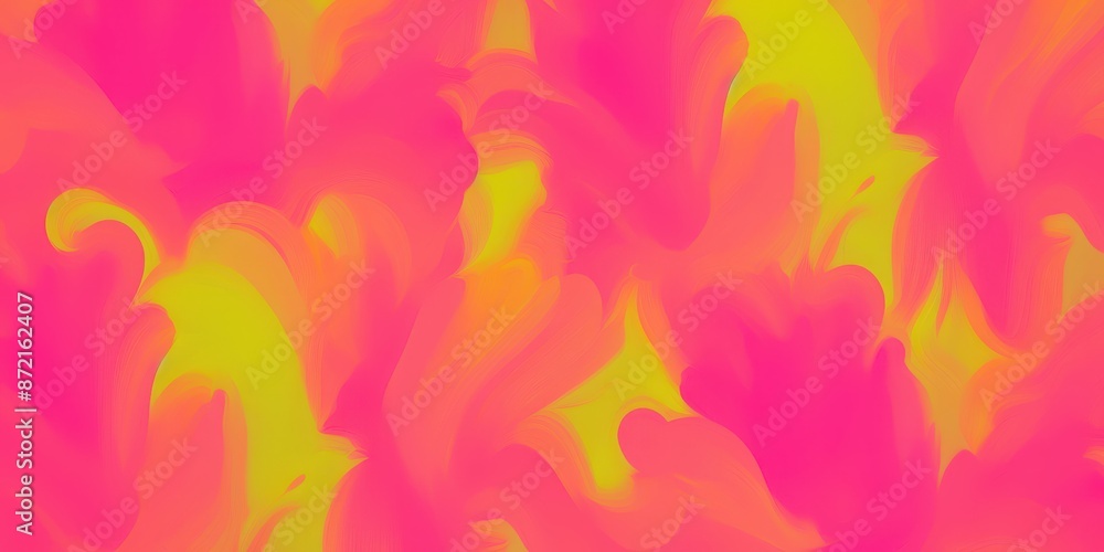 Abstract Colorful Surreal Oil Painting With Bright Pink And Yellow Hues Abstract Colorful Surreal Oil Painting With Bright Pink And Yellow Hues