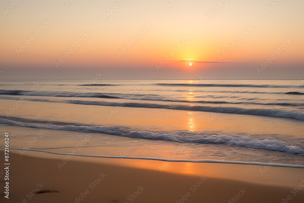Golden sunset over gentle ocean waves
Golden sunset over gentle ocean waves