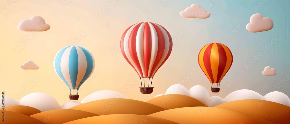 Obraz premium Autumn Adventures Whimsical Hot Air Balloons