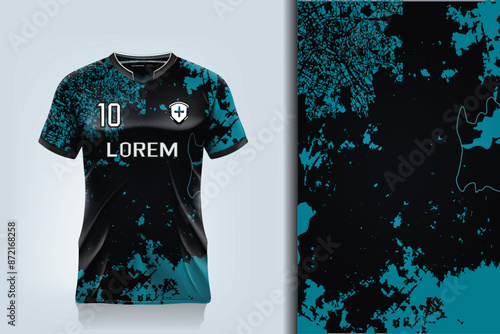 Pattern design, illustration, textile background for sports t-shirt, football jersey shirt for football club. consistent front view