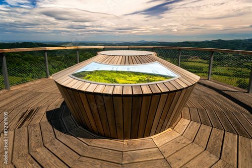 Fototapeta Naklejka Na Ścianę i Meble -  Observation terrace on the mountain Gomólnik Mały (Gomulnik) Lower Silesia, Poland