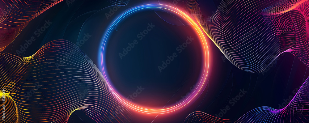 abstract multicolor circles lines wavy in round frame colorful spectrum background. abstract multicolor circles lines wavy in round frame colorful spectrum background.
