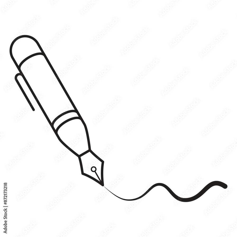 Naklejka premium Pen Tool Icon Vector Illustration Flat Design