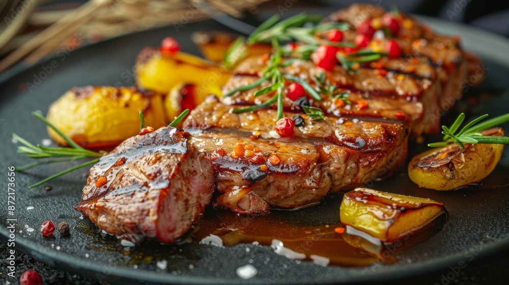 French cuisine. French‑style meat with cheese. French cuisine. French‑style meat with cheese.