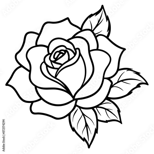 different shallotte rose flower lines art design 