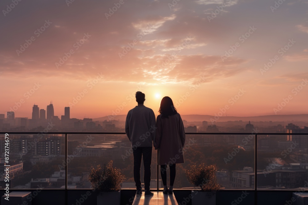 Fototapeta premium Sunset Reverie A Rooftop Panorama.jpeg