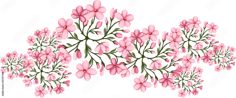 Blossom sakura tree for architectural floor plans. Entourage design. Various trees, bushes, and shrubs, top view for the landscape design plan. Vector illustration. Blossom sakura tree for architectural floor plans. Entourage design. Various trees, bushes, and shrubs, top view for the landscape design plan. Vector illustration.