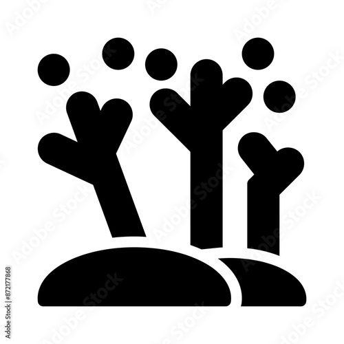 coral reef glyph icon