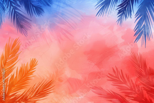 Summer sale flyer, vibrant tropical theme, flat design illustration