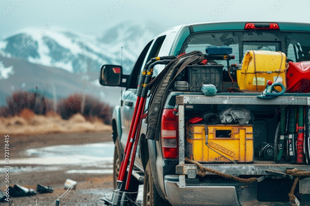 Roadside Assistance Truck Equipped for Emergency Repairs in Mountainous Terrain Roadside Assistance Truck Equipped for Emergency Repairs in Mountainous Terrain