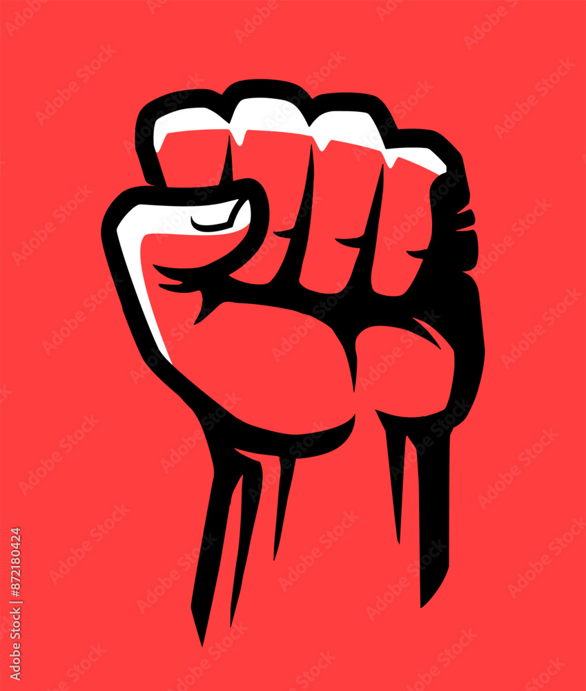 Raised clenched fist. Symbol of freedom, struggle, unity, strength and unity. Vector illustration Raised clenched fist. Symbol of freedom, struggle, unity, strength and unity. Vector illustration