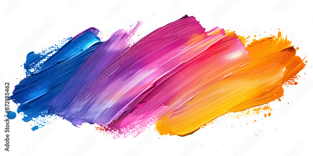 Multi-colored paint stroke on a white background Multi-colored paint stroke on a white background