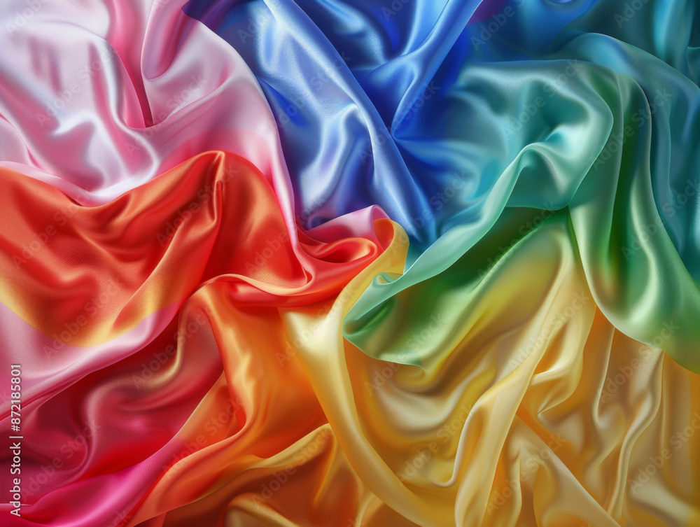 Rainbow Silk, Generative AI Illustration Rainbow Silk, Generative AI Illustration