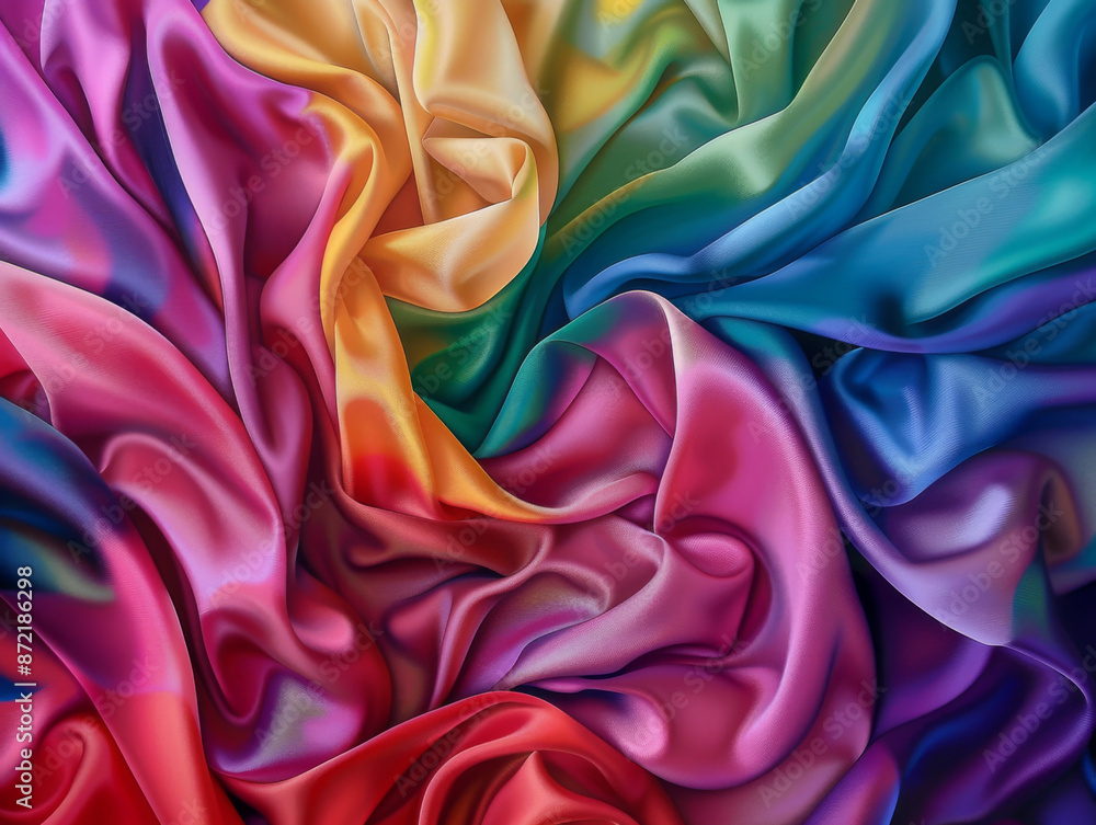 Rainbow Silk, Generative AI Illustration Rainbow Silk, Generative AI Illustration