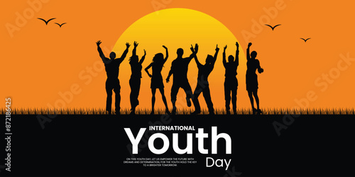 international youth day  wishing design vector file
