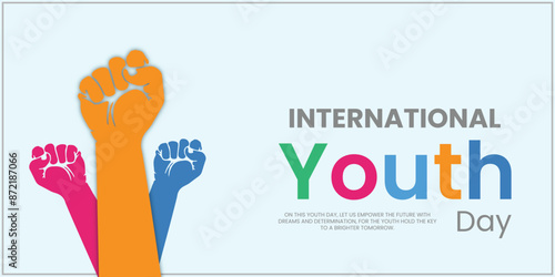 international youth day  wishing design vector file