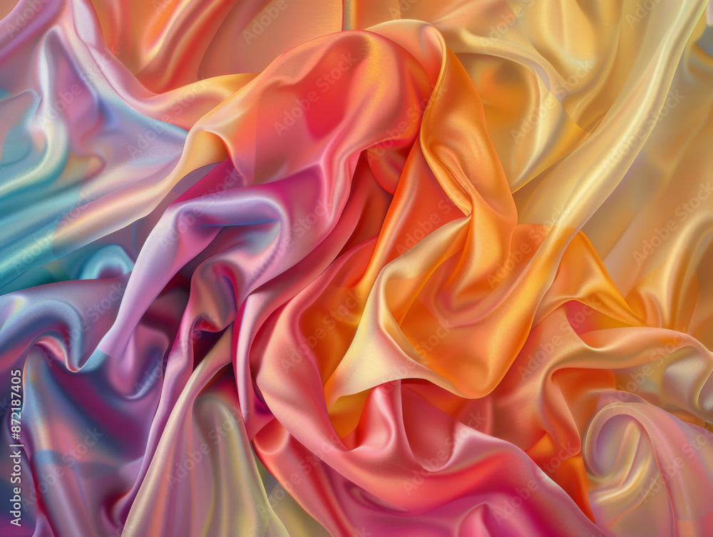 Obraz premium Rainbow Silk, Generative AI Illustration
