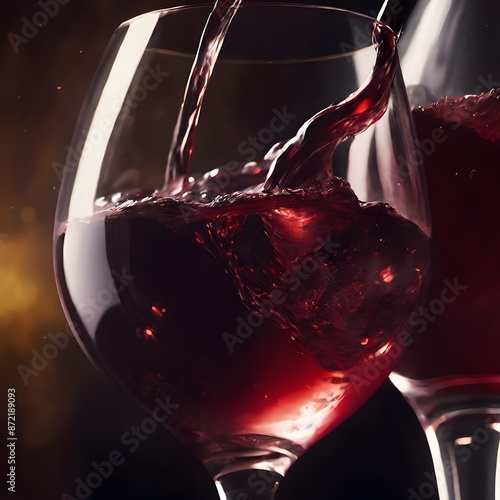 Close-Up Shot of Red Wine in Elegant Glass