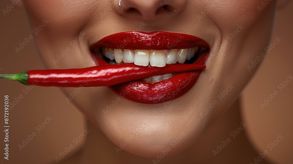 Obraz premium Red hot chili pepper. AI.